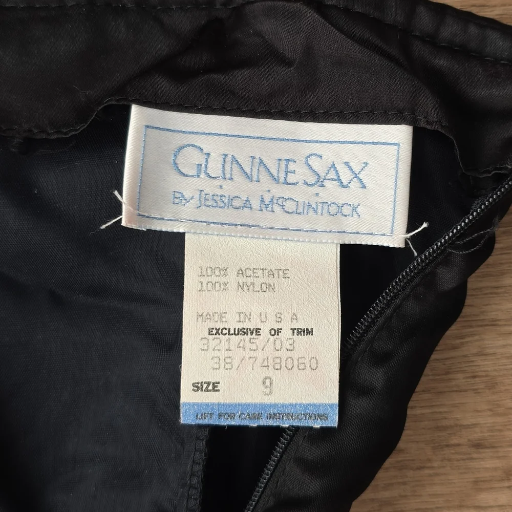 Vintage 80s Gunne Sax by Jessica McClintock Strapless Tiered Gown w Bow US 9 - Picture 9 of 16